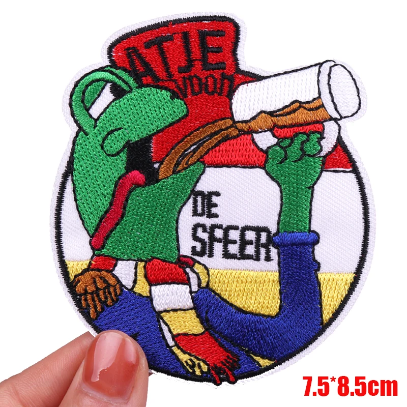 Parche DIY, parche bordado de Carnaval de Países Bajos, emblema Oeteldonk, parches bordados, parches para planchar para ropa, pegatinas para coser - imagen 3