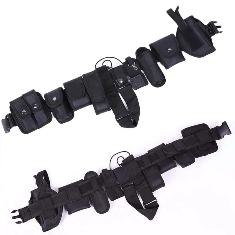Nuevo Kit de cinturón de servicio 10 en 1 con bolsas, sistema de equipo táctico para aplicación de la ley, 10 Uds., cinturón de caza para acampar al aire libre - imagen 3