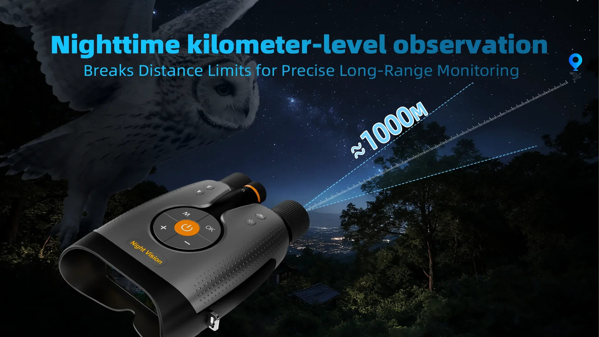 Binoculares de visión nocturna con WiFi, batería integrada 18650, aumento 4K 8X, alcance de 1000m, foto y vídeo a todo Color para seguridad de acampada - imagen 5