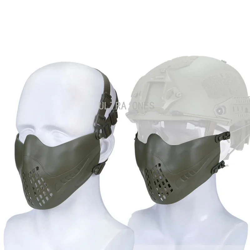 Mascarilla táctica para Paintball, máscara de media cara, ligera, resistente al impacto, Airsoft, CS, caza al aire libre - imagen 3