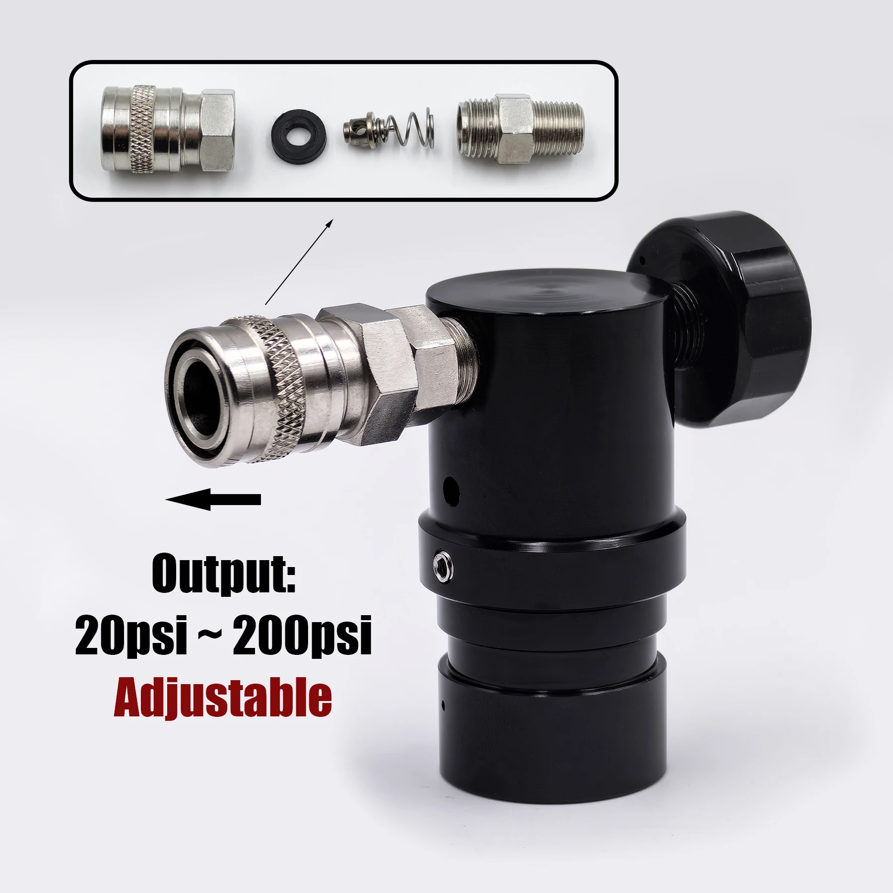 Microregulador MR Gen 2 HPA de baja presión ajustable con manómetro de 300psi US 2202 Foster aleación de cobre y acero inoxidable - imagen 3