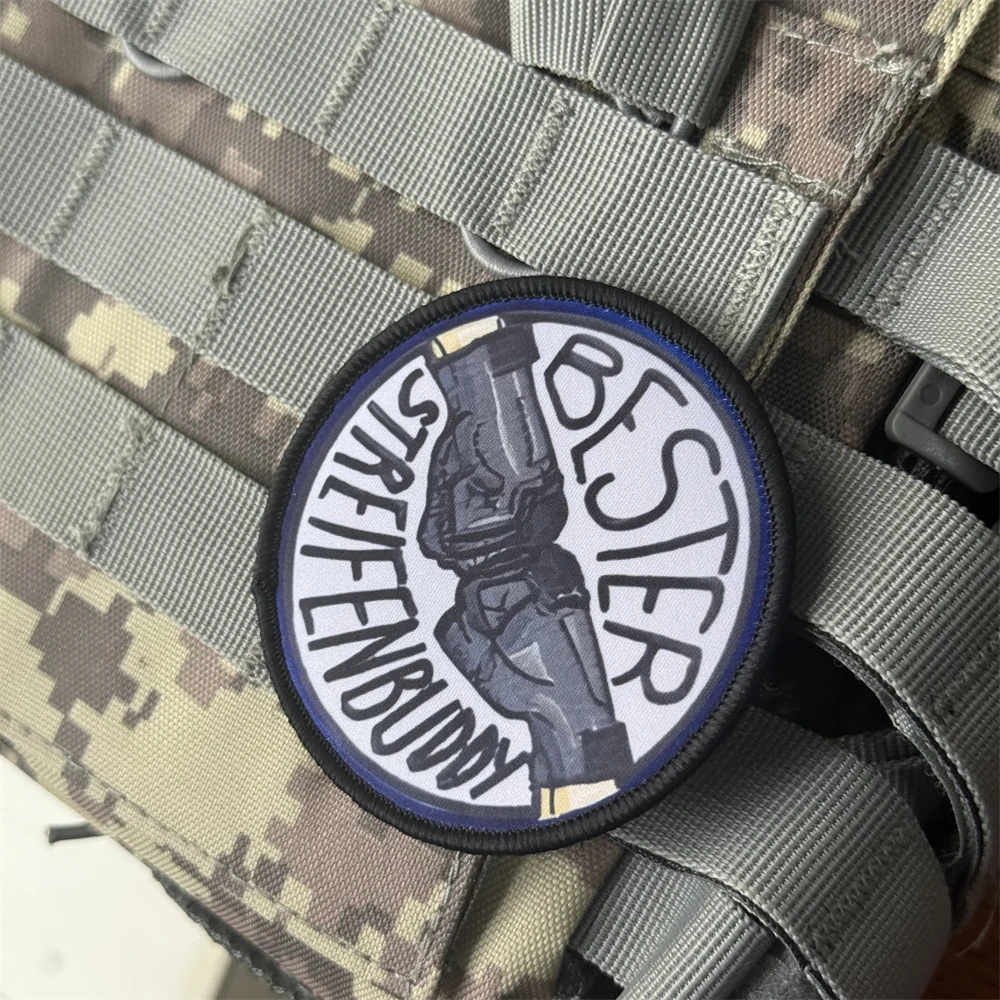 Parche táctico Chevron Morale "Bester", brazalete del ejército militar, parches de gancho y bucle impresos para ropa, pegatina para mochila