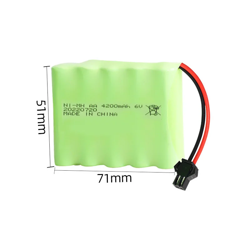 Batería Ni-MH de 6v y 4200mah + cargador para juguetes Rc, coches, tanques, camiones, robots, barcos, pistolas, batería recargable AA de 3000/3500mAh - imagen 3