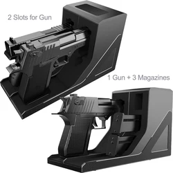 Soporte táctico mural para pistola con rack de cargadores