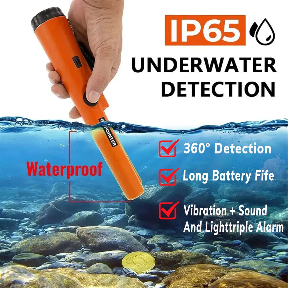Detector de Metales Pinpointer impermeable de mano Pin puntero varita tesoro dorado caza herramienta de abeto Accesorios