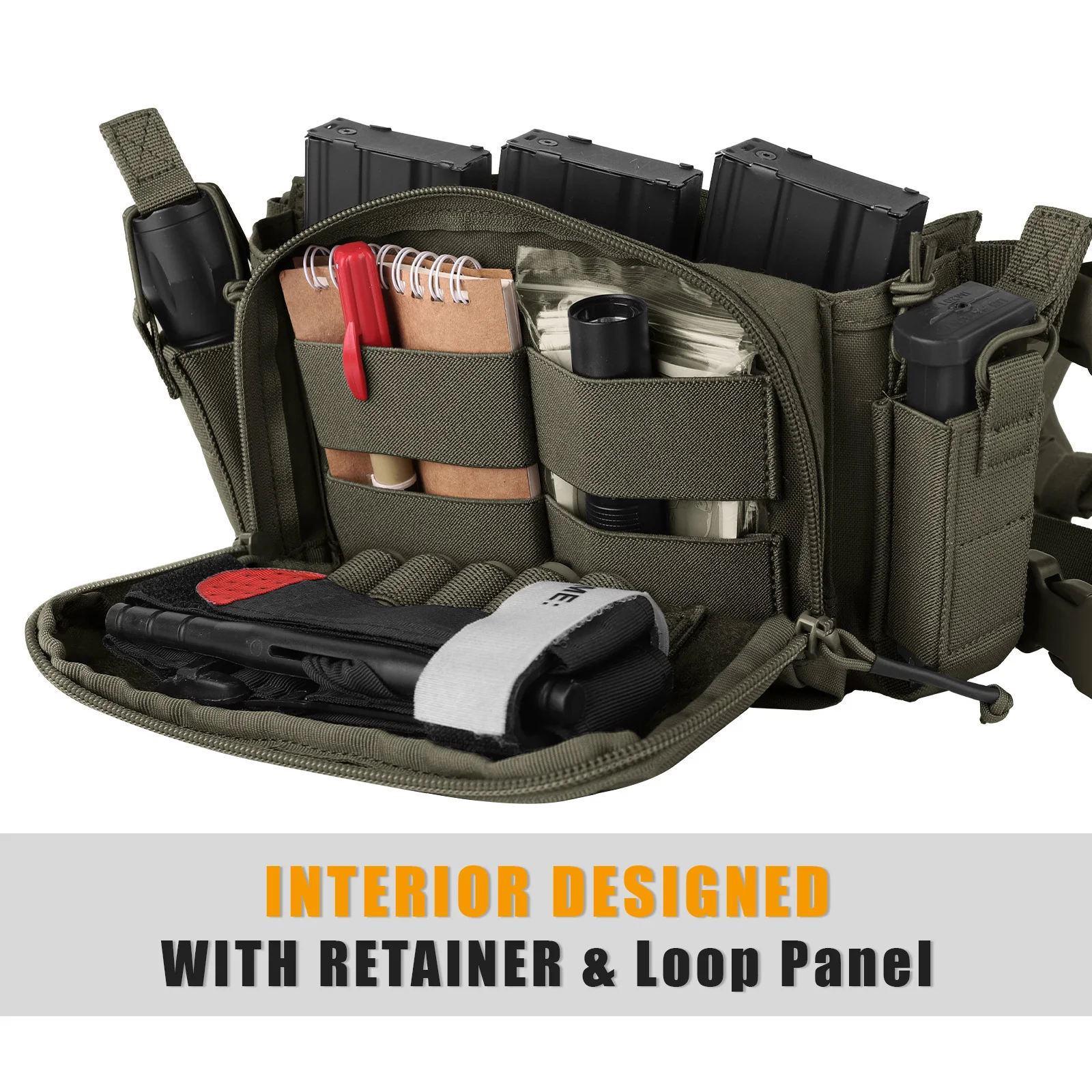 KRYDEX-bolsa táctica D3CRM para el pecho, Micro chaleco Mag con 23L D3 Flatpack, mochila, accesorios para Airsoft al aire libre, Ranger Green - imagen 4