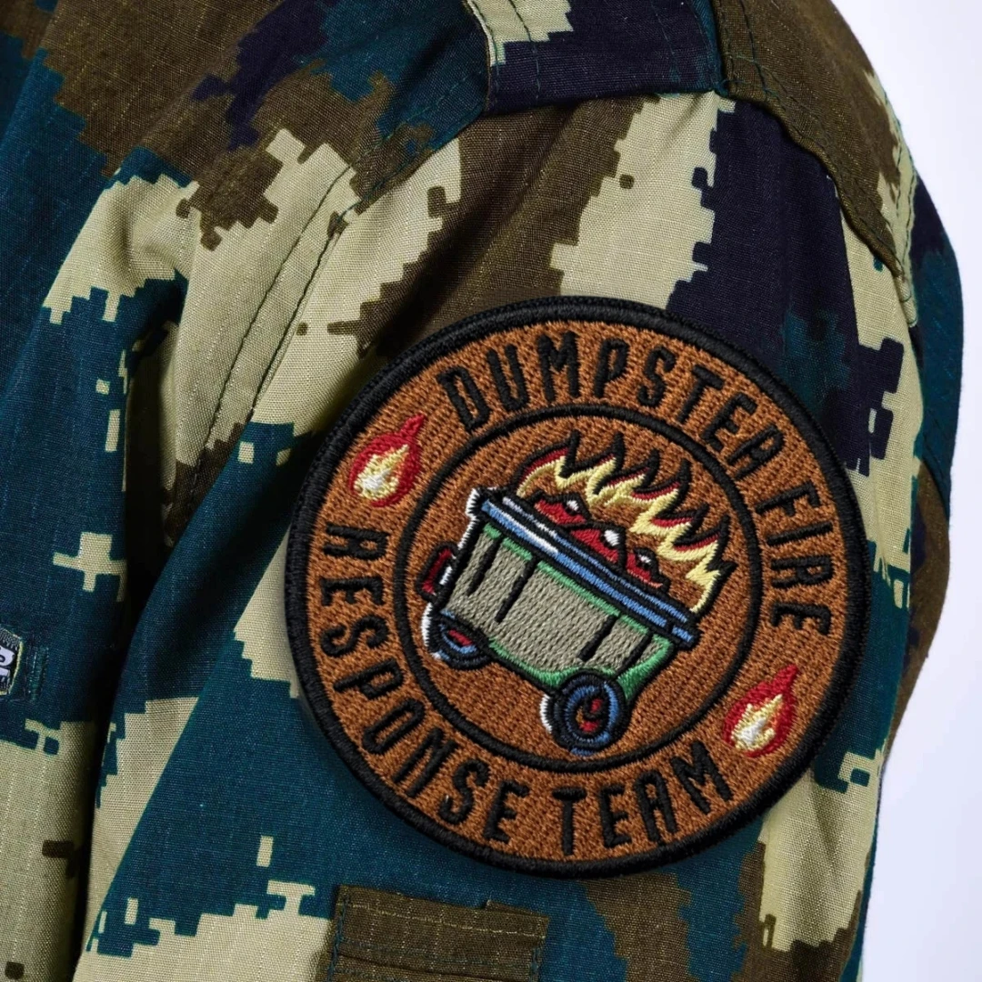 Parche del equipo de respuesta contra incendios de basura, insignia de moral táctica, brazalete militar, gancho bordado y bucle, pegatinas para mochila de ropa