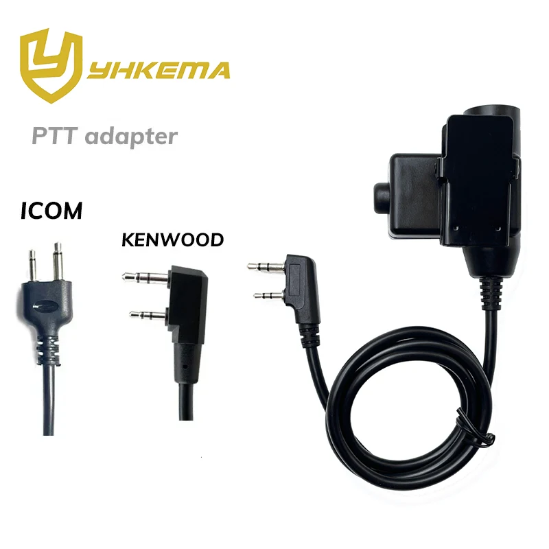 Adaptador Original YHKEMA U94 PTT, auriculares tácticos Airsoft Kenwood (para baofeng), accesorio de auriculares tácticos con enchufe - imagen 3