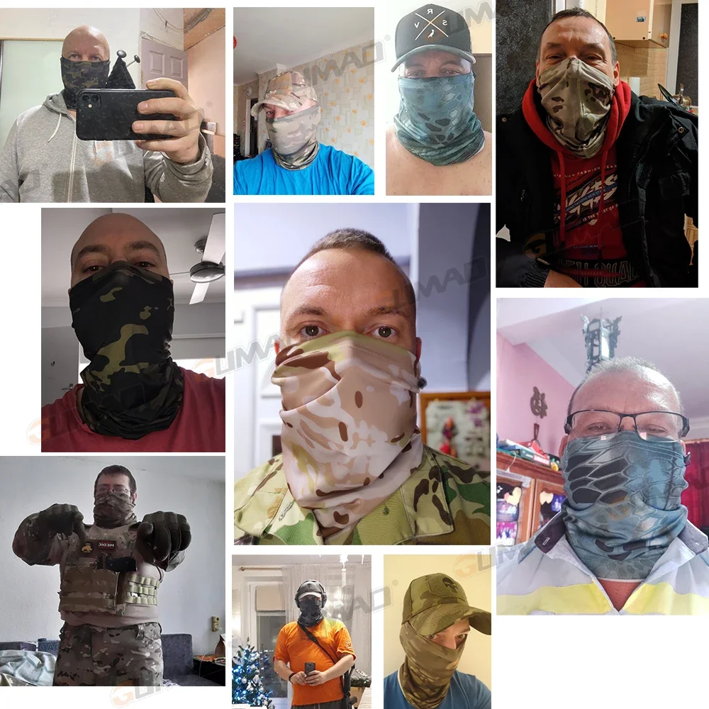 ciclismo Mascarilla facial táctica camuflaje bandana Multicam para hombre y mujer pañuelo cuello bufanda funda braga dibujos facemask pasamontañas deportivas camuflaje militar airsoft pesca hombre mujer mascarillas - imagen 3