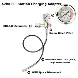 Adaptador carga CGA347 con manómetro para botella SCBA