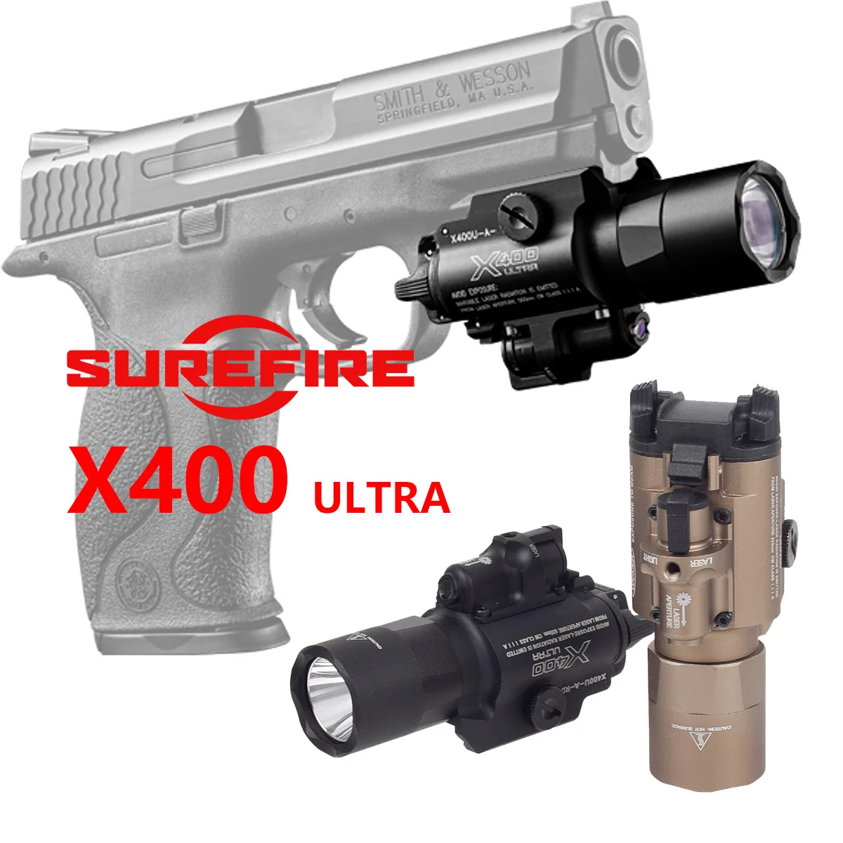 Surefire X400 X400V X400U linterna LED pistola de luz para Glock 17 ajuste 20mm Picatinny Rail Airsoft armas luz de explorador