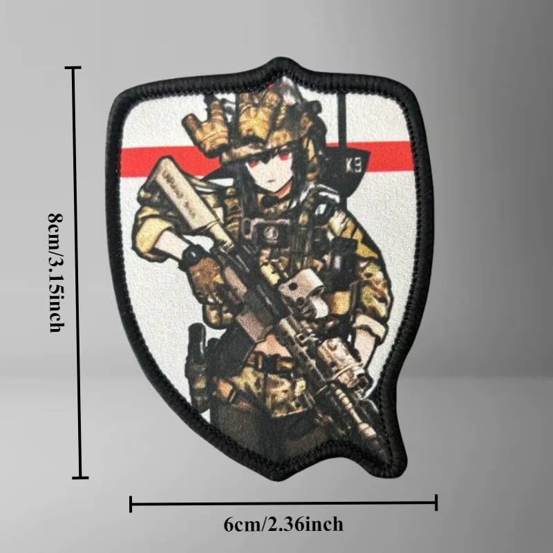 Parche táctico MOLLE moral militar chica anime pistola - imagen 3