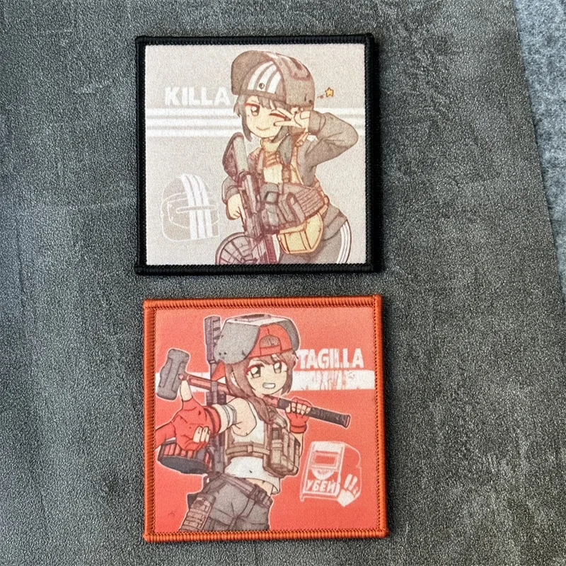 Parche en ropa insignia de moral impreso gancho bucle táctico militar Anime chica parches mochila pegatinas