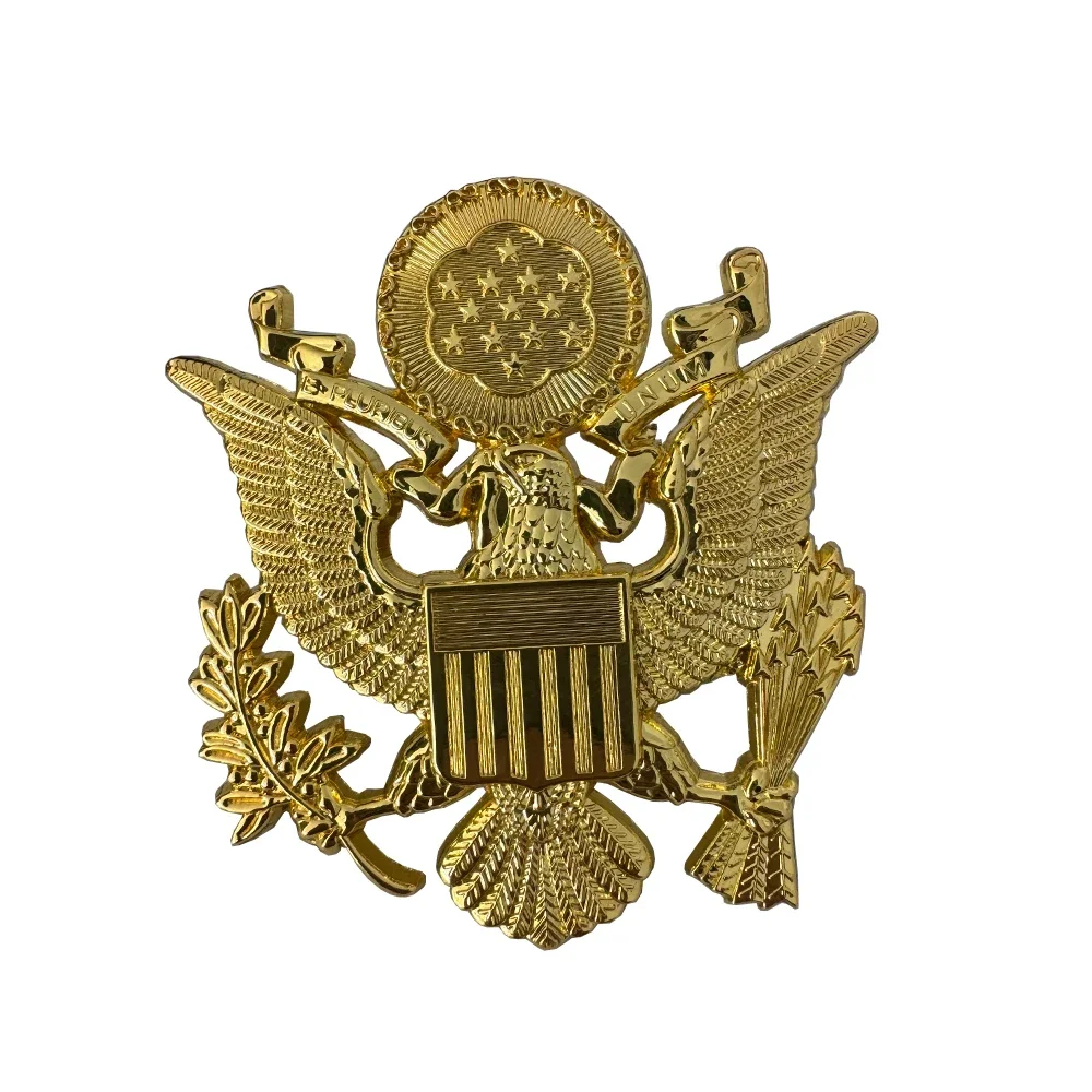 WW2 USAF sombrero signo cabeza de águila Metal pequeño oficial gran sombrero Metal cabeza de águila insignia piloto insignia - imagen 3