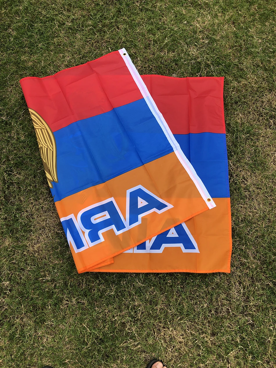 BANDERA DE SKY Bandera con emblema nacional de Armenia, 90x150CM, poliéster, colgante, bandera con emblema nacional de Armenia/bandera armenia para decorar - imagen 5