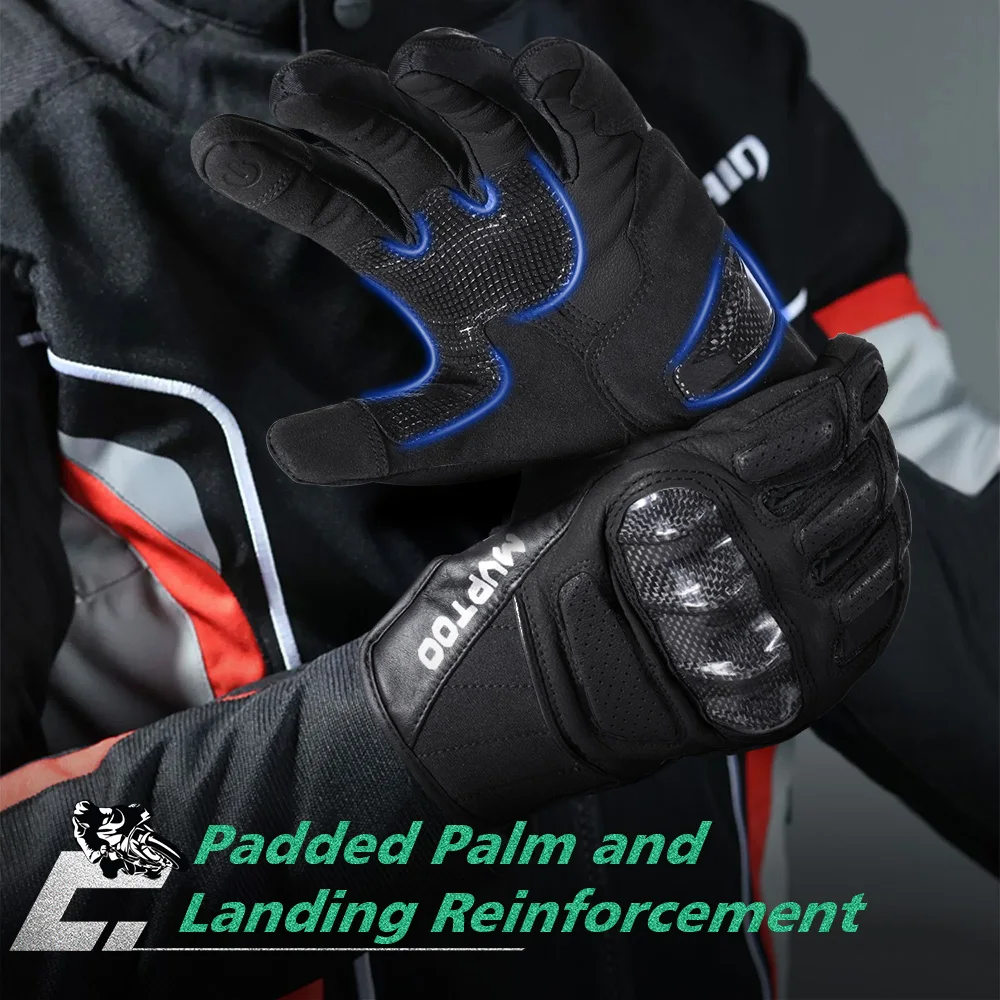 Guantes de ciclismo con pantalla táctil de cuero para Motocross, carreras, MTB, bicicleta de montaña, motocicleta, deportes de bicicleta, senderismo, equipo antideslizante para hombres y mujeres - imagen 3