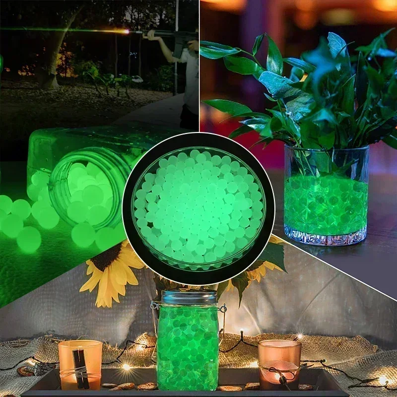 RRGlow In The Dark decoración del hogar cuentas de agua bola de Gel de perlas polímero hidrogel en maceta barro de cristal bola mágica de gelatina - imagen 4