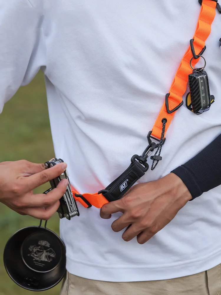 Llavero con múltiples puntos para exteriores, cordón táctico multifuncional para acampar, Webbed - imagen 2