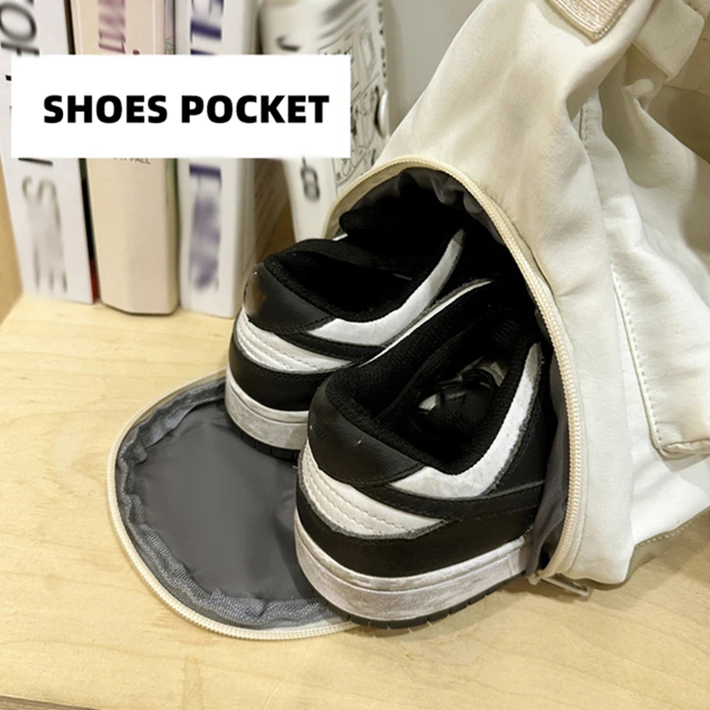 Mochila grande para gimnasio y Fitness con bolsillo para zapatos, bolso cruzado para entrenamiento de viajes al aire libre, Yoga, bolso de mano corto para comando de viaje - imagen 4