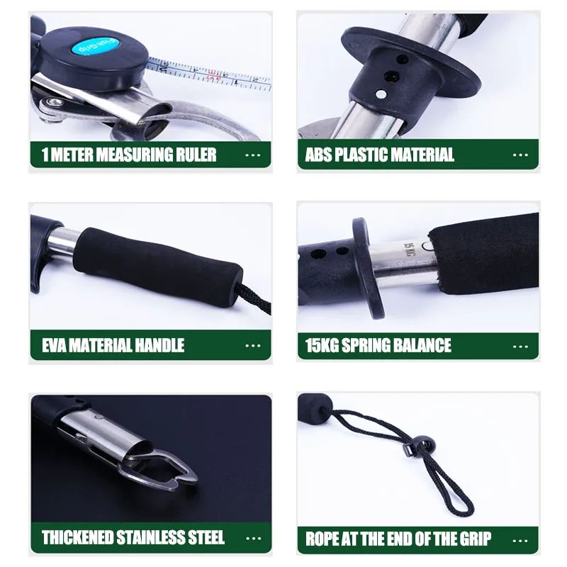 Luya-Soporte de pinza de pesca, alicates de escala, abrazadera de pescado con escalofón, regla, pinza plegable, abrazadera de agarre de pesca profesional - imagen 5