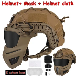 Casco táctico de asalto con visor y máscara desmontable