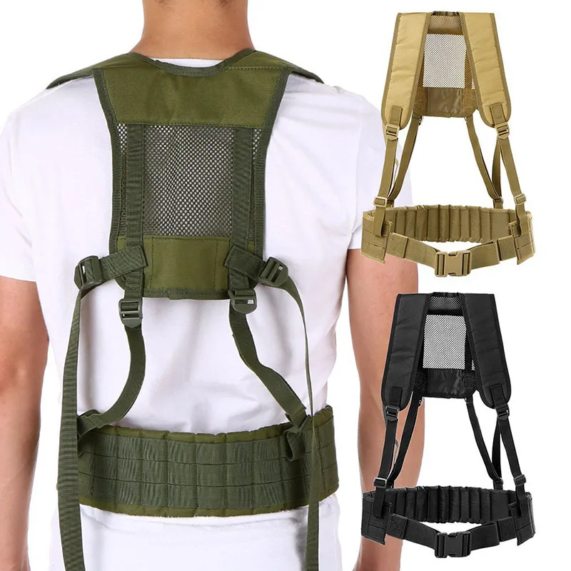 Molle-chaleco táctico de batalla para hombre, cinturones de cintura Swat Airsoft con correa para el hombro, chaleco de caza al aire libre, ropa CS - imagen 2