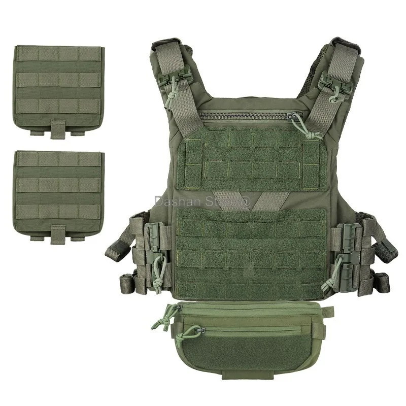 Portador de placa de chaleco táctico con bolsa de caída MOLLE, faja de ajuste rápido de liberación rápida, equipo de combate CS Airsoft - imagen 3
