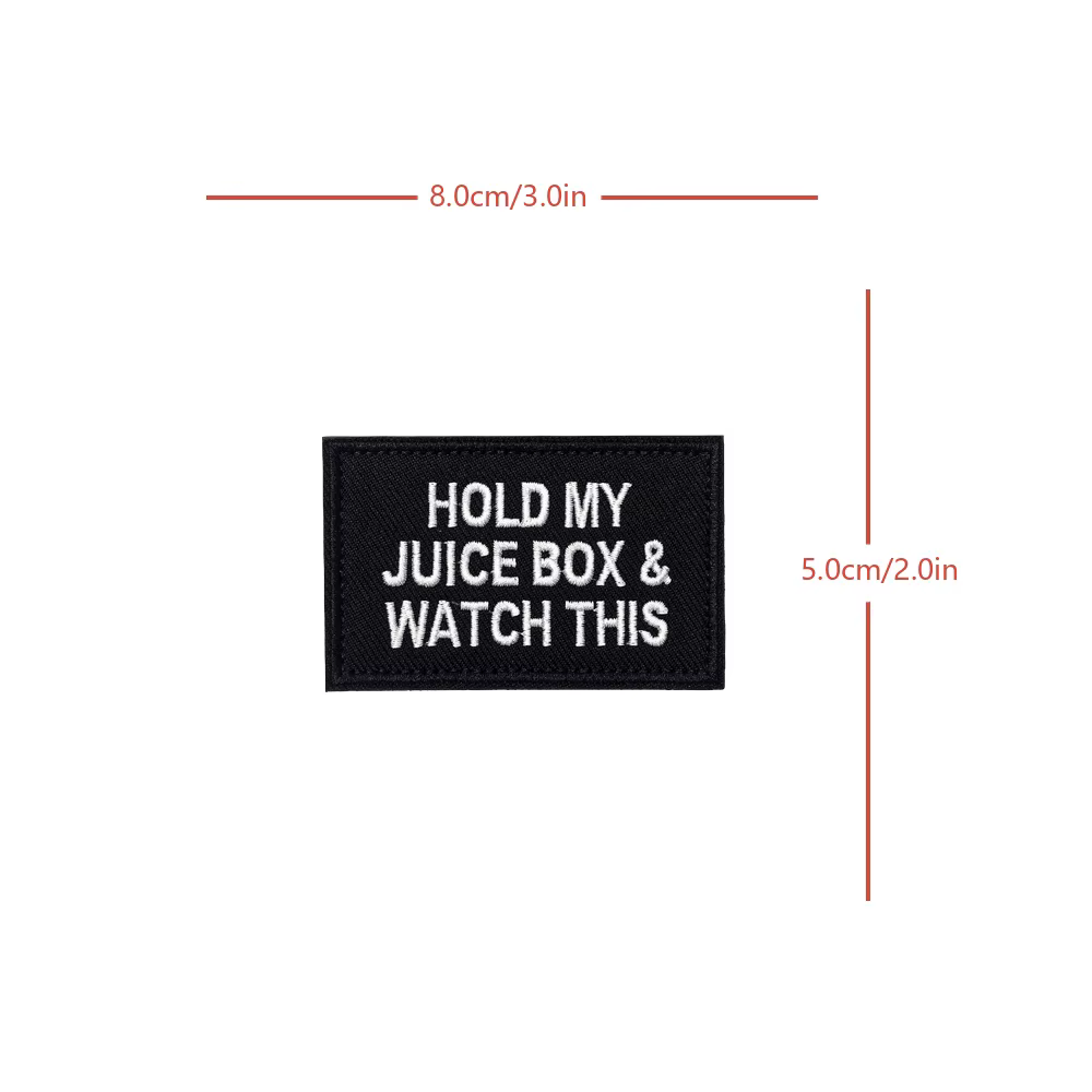 Parche táctico velcro meme Hold My Juice Box – Insignia para mochila - imagen 2