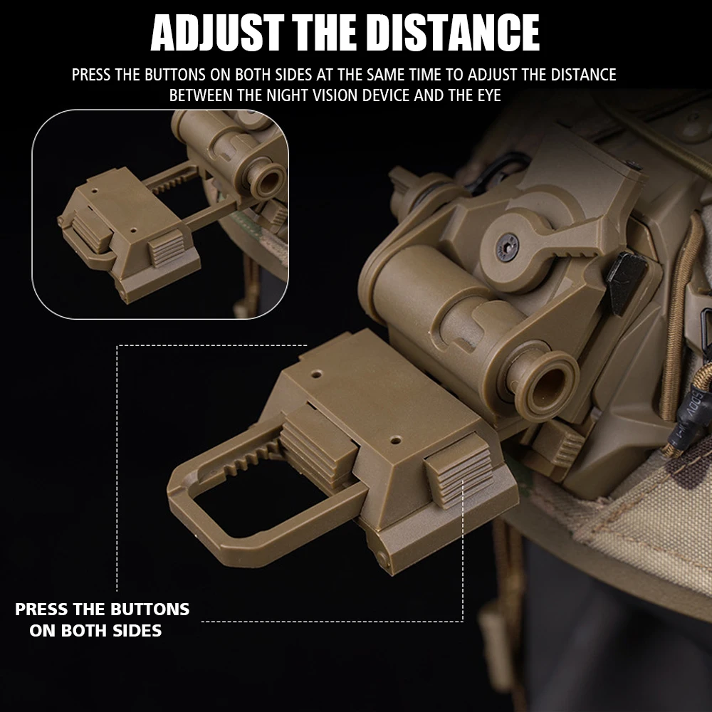 L4G24 NVG montaje de Metal para PVS15 PVS18 PGPNVG18 gafas de visión nocturna táctica Militar caza Paintball Airsoft OPS casco rápido - imagen 5