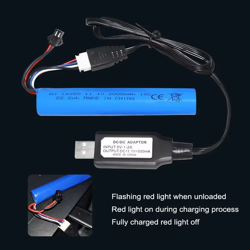 Batería LiPo para réplicas tácticas de bolas gel: USB recambio - imagen 4