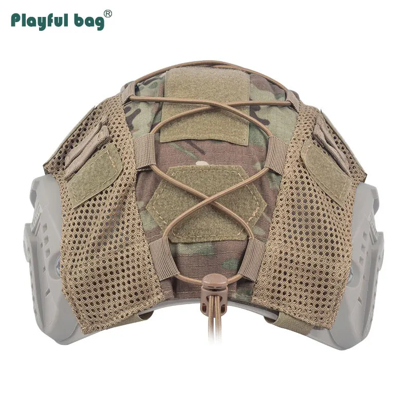 Ropa de camuflaje táctico para casco rápido Airsoft Paintball, cubierta de casco para ciclismo al aire libre, accesorios de caza, AQB160 - imagen 2