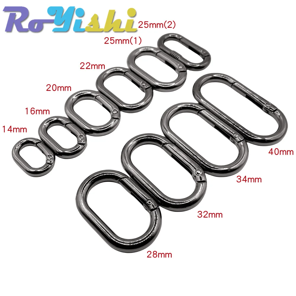 Anillo ovalado de Primavera que se puede abrir para bolso de cuero, hebilla de correa de bolso, llavero de conexión, colgante, cadena de perro, mosquetón de cierre a presión, 5 uds. - imagen 3