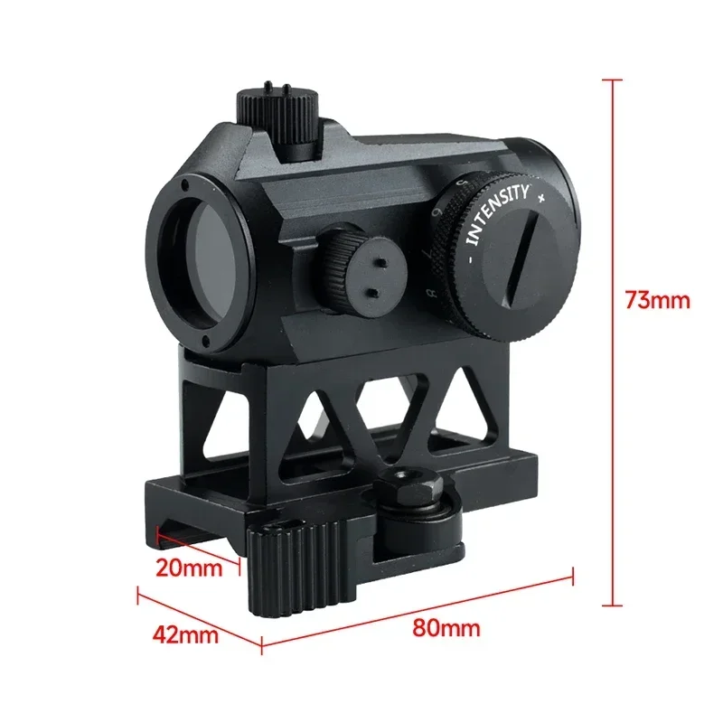 Tactica compacto Red Dot Sight 2 MOA Reflex Airsoft óptica alcance Mini RifleScope con accesorios de caza de montaje de 20mm - imagen 4