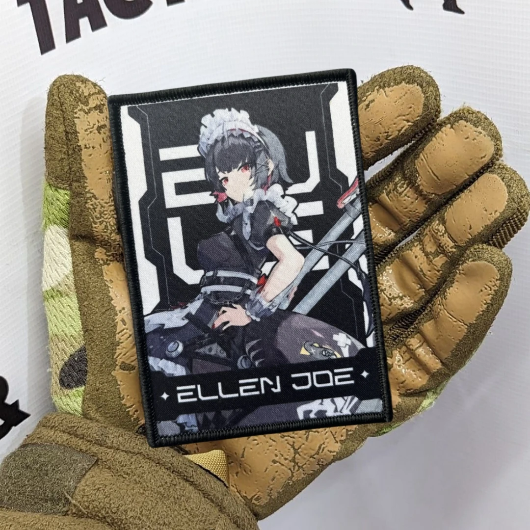 Parche Zenless Zone Zero, insignia de moral táctica, pegatina para mochila del ejército militar, parches con gancho impresos de Ellen Joe para ropa