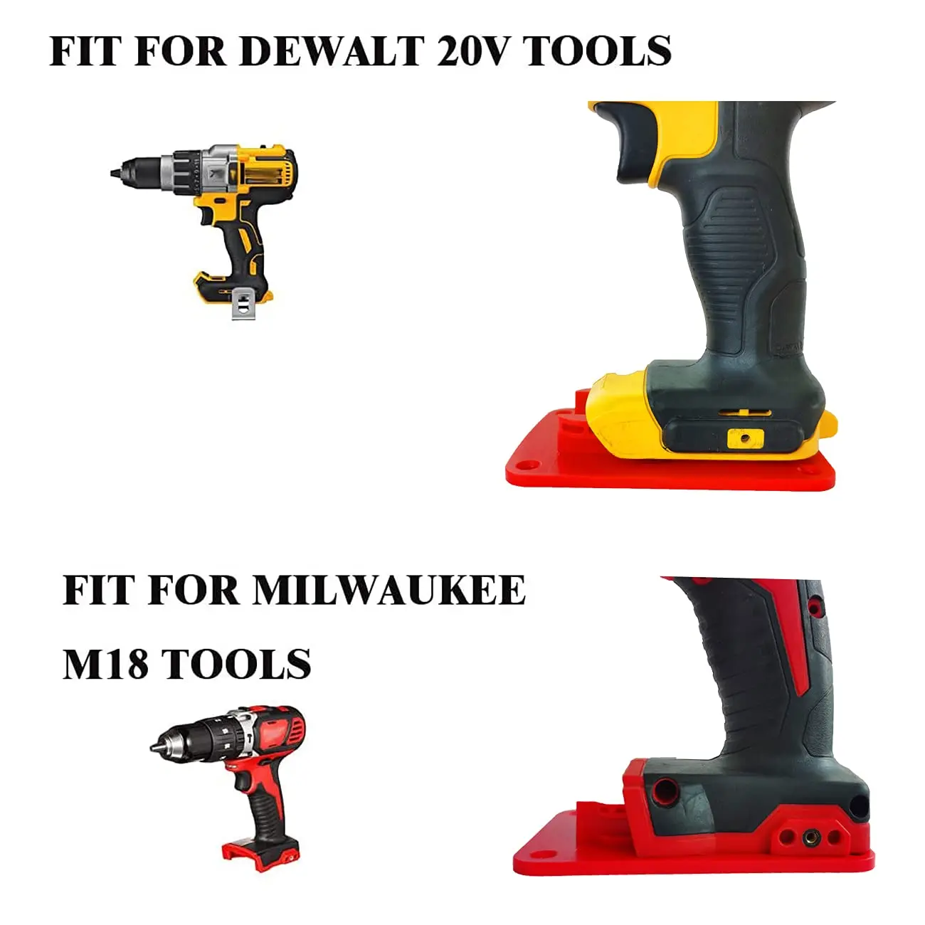 Soporte de herramientas 3/5/10, estante de almacenamiento de montaje en pared para Dewalt 14,4 V/18V/20V para dispositivos de fijación Milwaukee 18V, soporte de herramientas de taladro - imagen 5