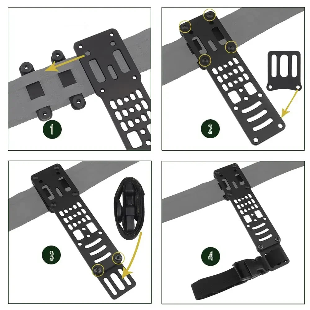 Adaptador de funda de pistola Modular de Metal táctico Compatible con plataforma QLS, banda de pierna caída, adaptador de extracción rápida para caza - imagen 5