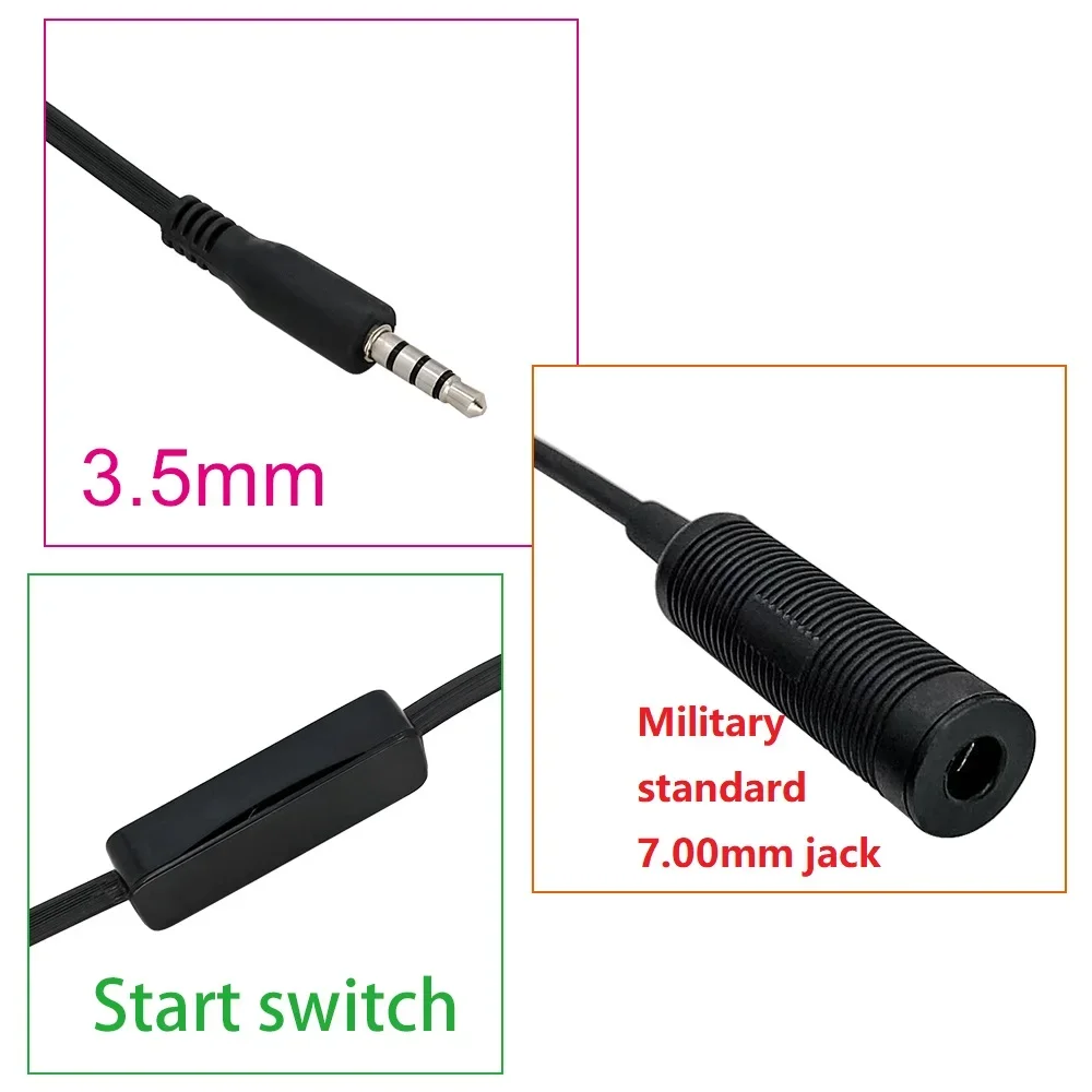 Mini teléfono PTT adaptador de auriculares tácticos enchufe de teléfono 3,5 Mm para auriculares COMTA/SORDIN/LIBERATOR adaptador de música MP3 Apple Samsung HT - imagen 4