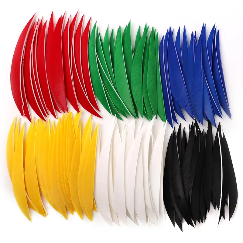 Flecha con forma de lanzadera, plumas reales de 5 pulgadas para caza, accesorios de bricolaje, 100 piezas - imagen 2