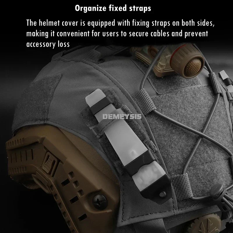Cubierta de casco táctico ligera con camuflaje para caza y paintball - imagen 5