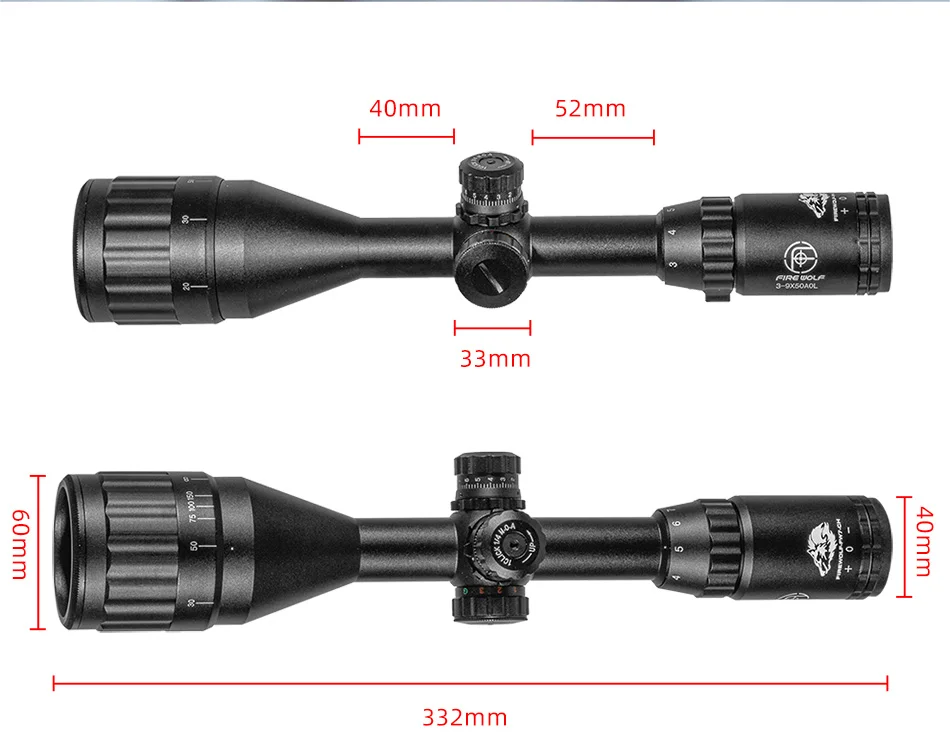 FIRE WOLF 3-9X50 vista trasera