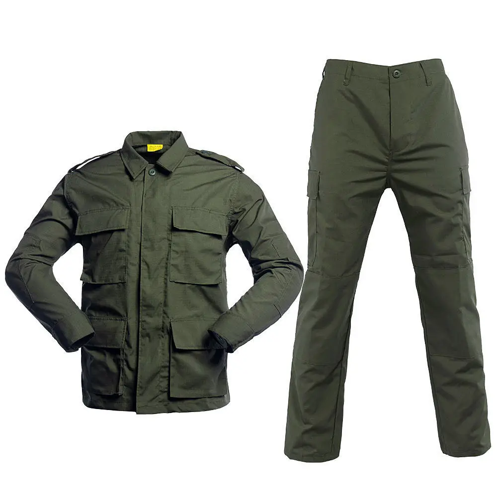 Conjunto de uniforme BDU para hombre, uniforme con estampado de bosque, cuatro bolsillos de carga, ropa combinada de entrenamiento al aire libre, uniforme de trabajo - imagen 2