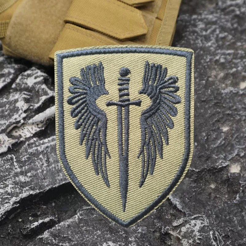 Parche bordado del Arcángel Michael, chaleco táctico, insignia de moral con gancho y bucle, pegatina decorativa para mochila, parches para brazalete para ropa - imagen 4