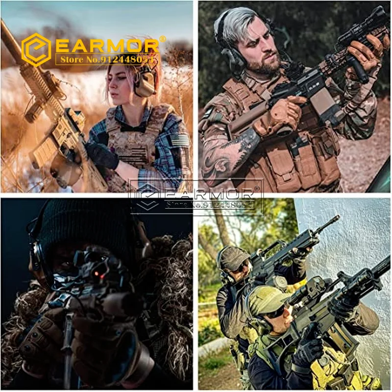 OPSMEN auriculares de tiro MOD4 electrónicos, orejeras, orejeras, pistola táctica de seguridad, amplificación de sonido, protección auditiva NRR 22dB - imagen 5