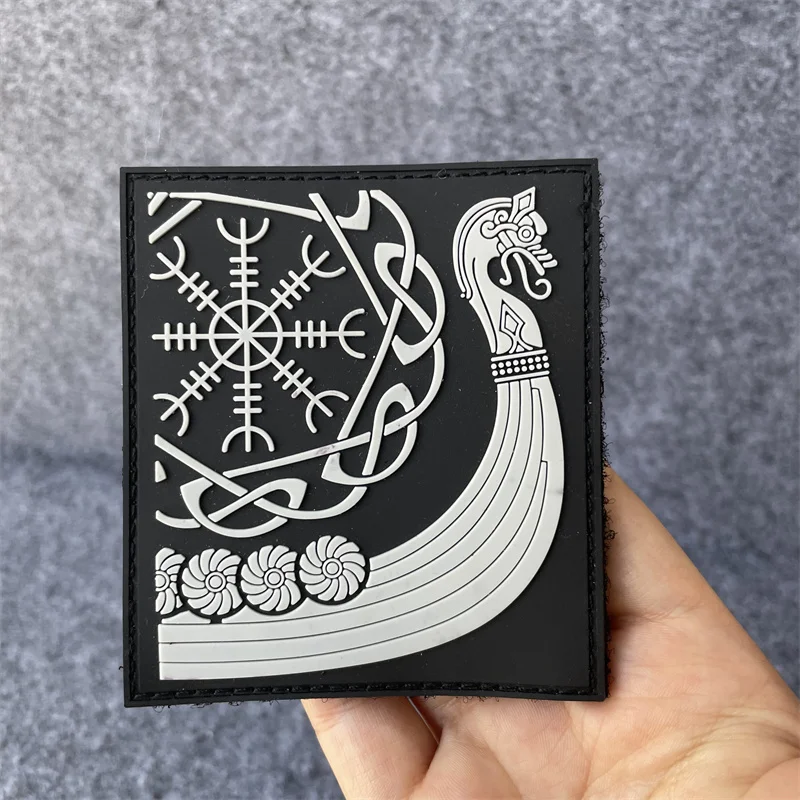 Parche "Draka Horror Helmet", insignia de moral táctica de Pvc, mochila con gancho y bucle, accesorios decorativos para ropa, brazalete militar - imagen 2