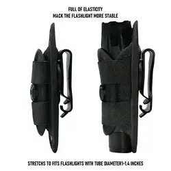 Funda táctica linterna con clip cinturón y mosquetón 360°
