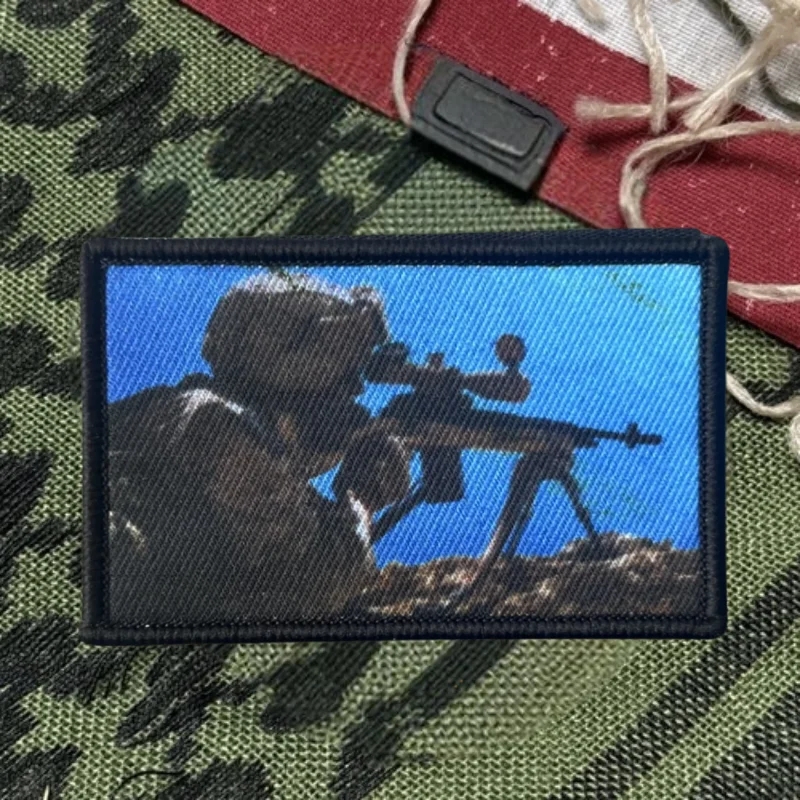 Parche con estampado de soldado con pistola, chaleco táctico, insignia de moral con gancho y bucle, pegatinas decorativas para mochila, parches para brazalete para ropa