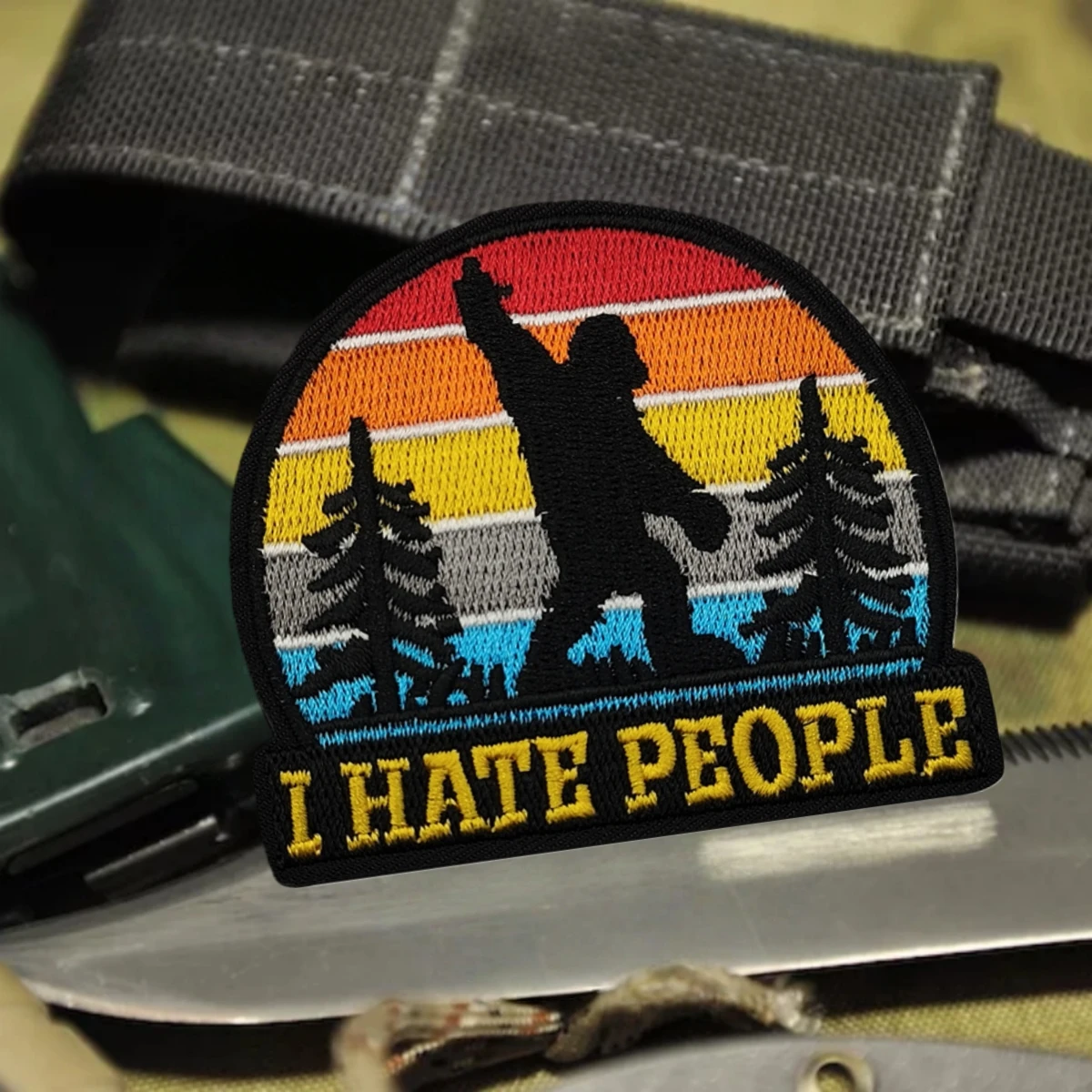 Parche táctico I HATE PEOPLE Morale, brazalete del ejército militar, parches bordados de gancho y bucle para ropa, mochila, pegatina personalizada - imagen 5