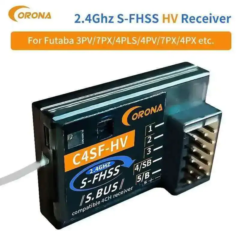 Receptor original CORONA C4SF 2,4G HV para FutabaS-FHSS FHSS SBUS 3PV 3PK 4PKS 7PK T14SG a prueba de salpicaduras - imagen 2