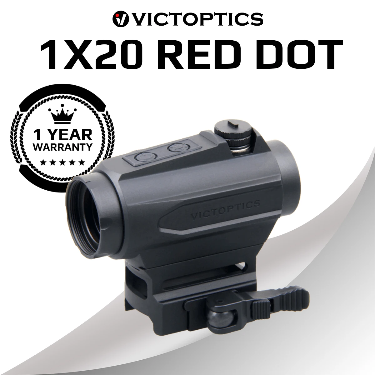 Mira Reflex VictOptics SRD 1x20, Punto Rojo, Tamaño 3MOA, 8 Niveles de Intensidad, Para Airsoft y Wargame, Incluye Protector BB Gratis