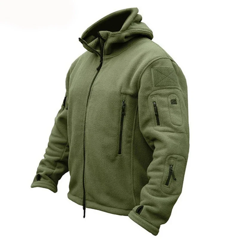 Chaqueta táctica de forro polar para hombre, abrigo térmico con capucha para caza al aire libre, Softshell, prendas de vestir exteriores para senderismo, Reino Unido - imagen 4